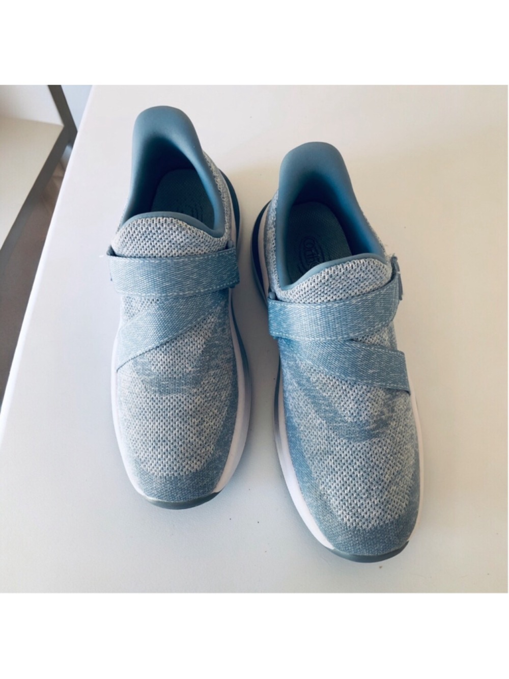 Size 8.5 OrthoFeet Anaya Womens Walking Shoes Hands Free Slip In Sneakers Blue